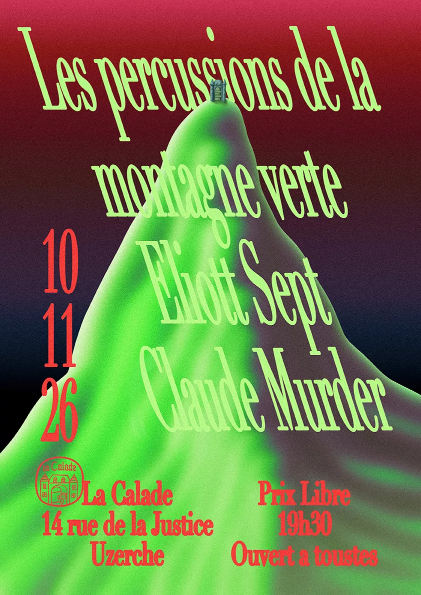 Affiche : Les percussions de la montagne Vert / Claude Mureder / Eliott Spet